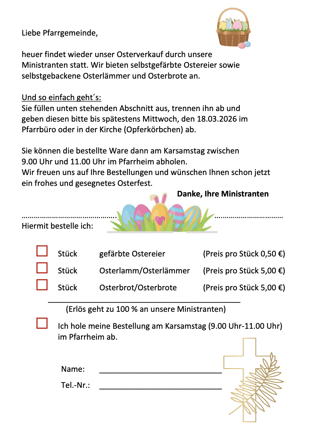 Osteraktion der Eslarner Minis